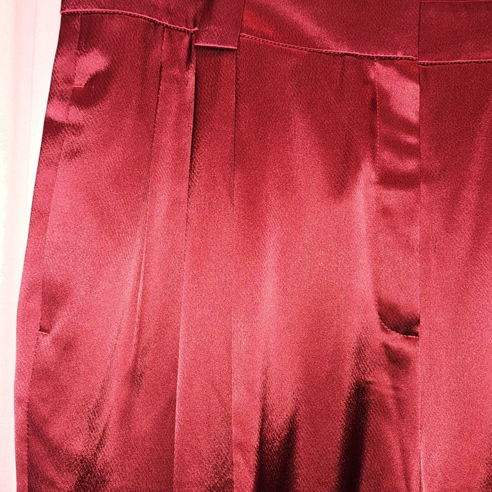 Lafayette 148 New York Satin Suit in Deep Red - Picture 9 of 11